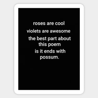 Awesome Possum poem Sticker